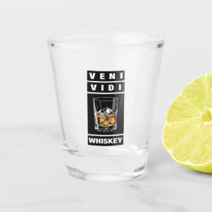 Copo De Shot Veni Vidi Whiskey   Citação Engraçada Para Amantes