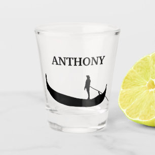 Copo De Shot Venice Gondola Silhouette Black Personalizada
