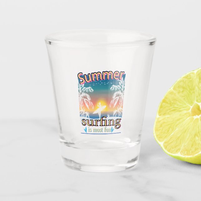 Copo De Shot Verão - Surfar é o Máximo (Frente)