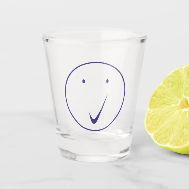 Copo De Shot Verifique a face - Tick, Transp/Blue. (Frente)