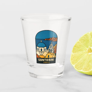 Copo De Shot Viagem Clássica Santorini Grécia Beira-Mar Retrô