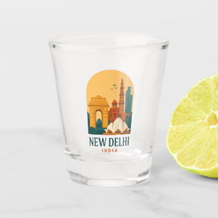 Copo De Shot Viagem Retro Nova Deli Índia Vintage