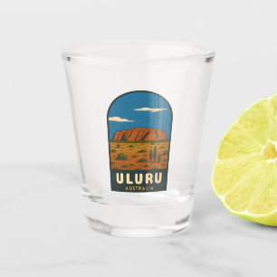 Copo De Shot Viagem Retro Vintage Uluru Austrália Paisagem