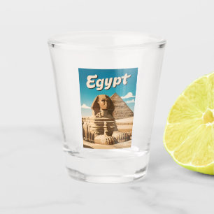 Copo De Shot Viagens vintage do Cairo Egito Pirâmide Retrográfi