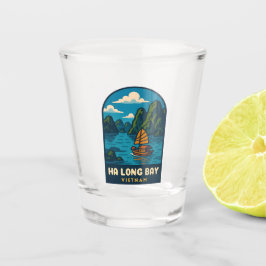 Copo De Shot Viagens vintage Ha Long Bay Vietnã Retrocício