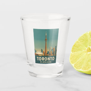 Copo De Shot Viagens vintage Toronto Canadá Skyline Retro Cêntr