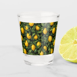 Copo De Shot Vibrant Lemon Citrus Tree Pattern