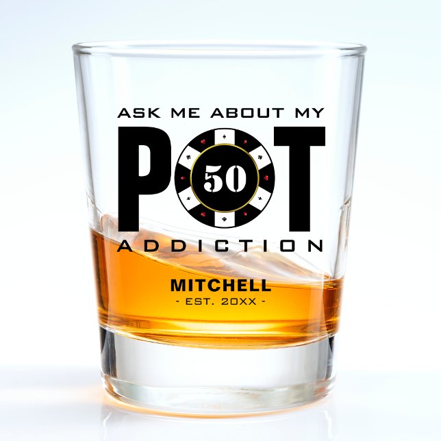 Copo De Shot Vício de Humor Engraçado (Funny Poker Humor Pot Addiction Shot Glass
)