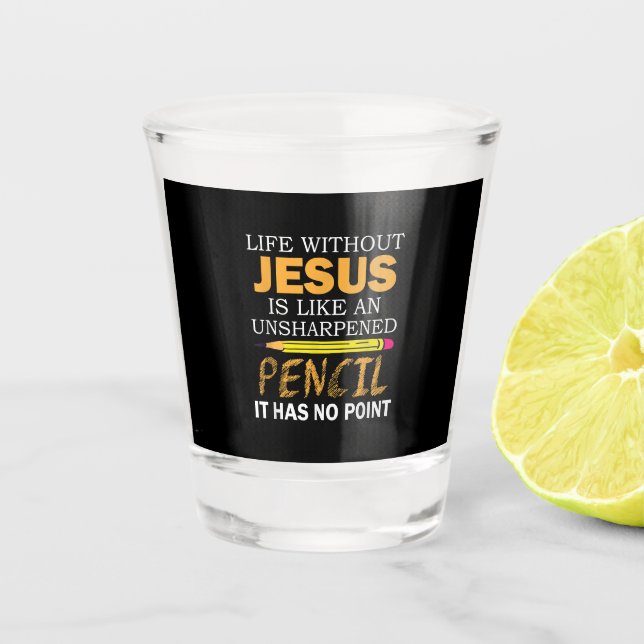 Copo De Shot Vida Sem Jesus Engraçado Cristão Fé Religiosa (Frente)