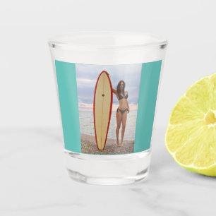 COPO DE SHOT VIDRAÇAS DE VIDRO DA GAROTA BIKINI SURFER