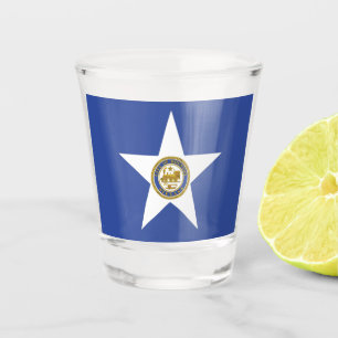 Copo De Shot Vidro baleado com bandeira de Houston