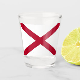 Copo De Shot Vidro baleado patriótico com bandeira do Alabama,