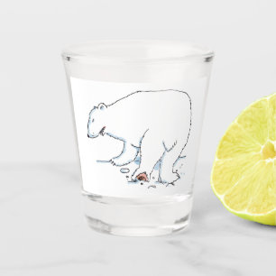 Copo De Shot Vidro branco de Urso Polar
