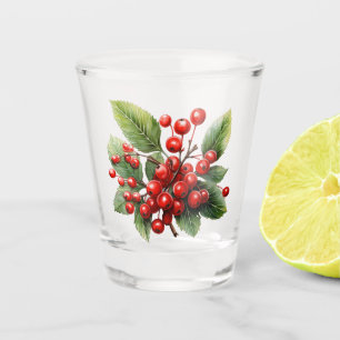 Copo De Shot Vidro da West Virginia Glass Co Vintage Cereja