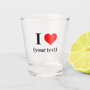 Copo De Shot Vidro de 1,5 oz - Coração Personalizada I (seu tex