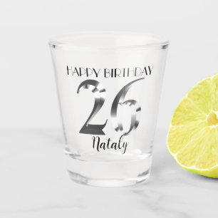 Copo De Shot Vidro de 26 anos de prata metálico