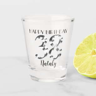 Copo De Shot Vidro de 38 anos de prata metálico