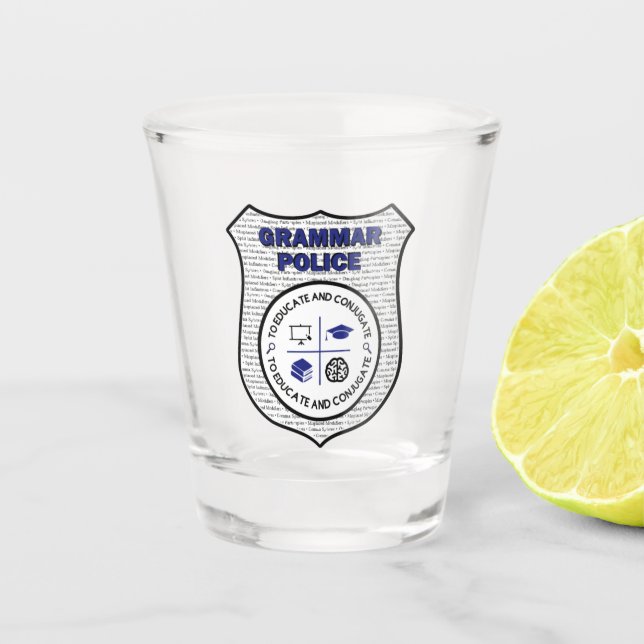 Copo De Shot Vidro de Atirada da Polícia Gramática (Frente)
