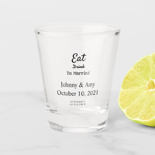 Copo De Shot Vidro De Atirada De Casamento (Frente)