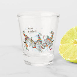 Copo De Shot Vidro De Atirado De Gnomo De Natal