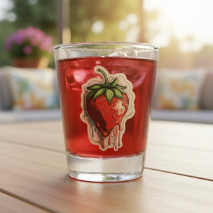 Copo De Shot Vidro de Atirador de Morango