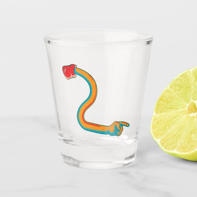 Copo De Shot Vidro De Atiramento Dinâmico Da Mão (Frente)