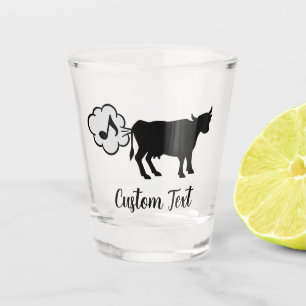 Copo De Shot Vidro De Atiramento Do Ícone De Metano Da Vaca
