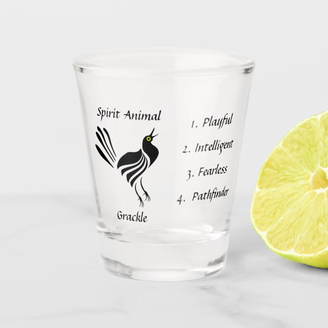 Copo De Shot Vidro de Ave Preta-Vidro Masculina (Frente)