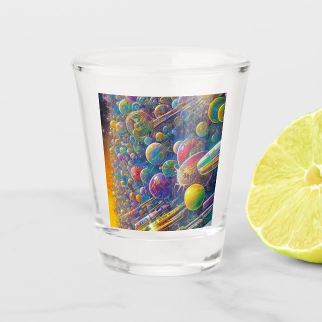 Copo De Shot Vidro de cadarço espacial (Frente)