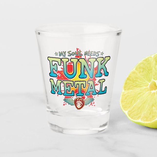 Copo De Shot Vidro De Chaminé Funk Metal (Frente)