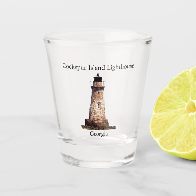 Copo De Shot Vidro de cobertura de farol da ilha Cockspur (Frente)