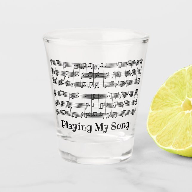 Copo De Shot Vidro de Design de Pontuação Musical (Frente)