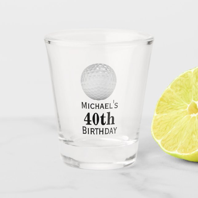 Copo De Shot Vidro de Festa de aniversário de 40 anos de Golfe  (Frente)