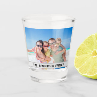 Copo De Shot Vidro de Foto da Família Divertida Monograma
