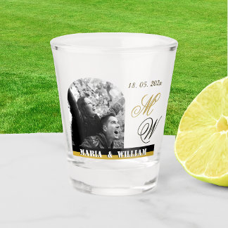 Copo De Shot Vidro de Foto de Aniversário de na moda, Casamento