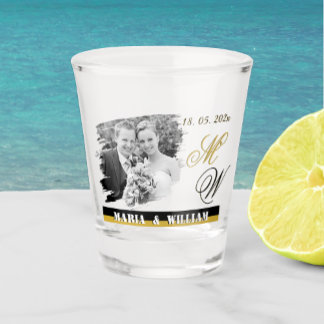 Copo De Shot Vidro de Foto Personalizado de Casamento, Aniversá