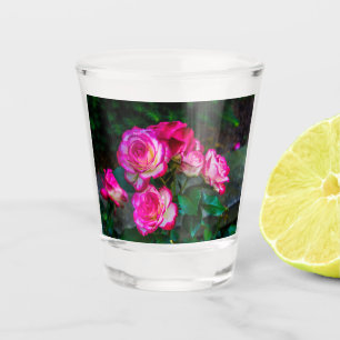 Copo De Shot Vidro de hot rosa vermelha jardim