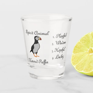 Copo De Shot Vidro De Puffin De Pé Corado Adorável