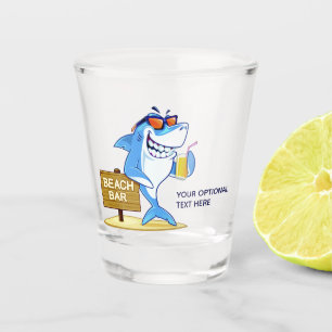 Copo De Shot Vidro de texto personalizado de Shark