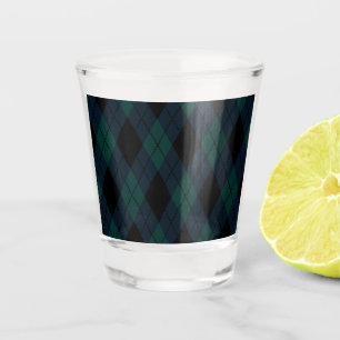 Copo De Shot Vidro de tiro do Tartan do carvão