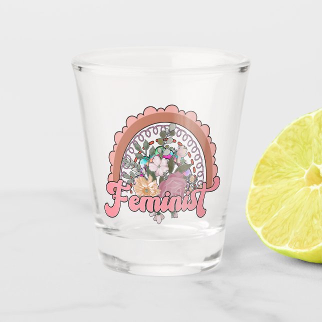Copo De Shot Vidro De Tiro Feminista (Frente)