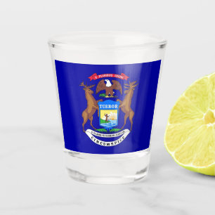 Copo De Shot Vidro de tiro patriótico com a bandeira de