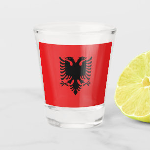 Copo De Shot Vidro de tiro patriótico com a bandeira de Albân