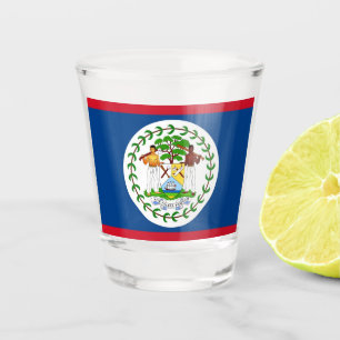 Copo De Shot Vidro de tiro patriótico com a bandeira de Belize