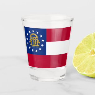 Copo De Shot Vidro de tiro patriótico com a bandeira de Geórg