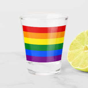 Copo De Shot Vidro de tiro patriótico com a bandeira de LGBT