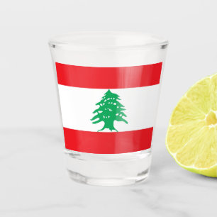 Copo De Shot Vidro de tiro patriótico com a bandeira de Líban