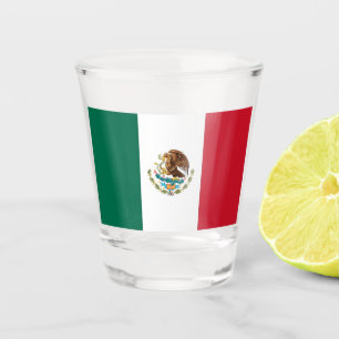 Copo De Shot Vidro de tiro patriótico com a bandeira de Méxic