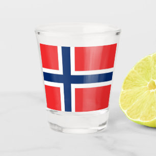 Copo De Shot Vidro de tiro patriótico com a bandeira de Norueg