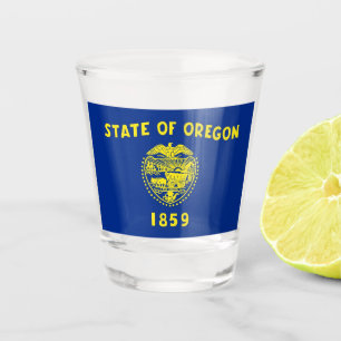 Copo De Shot Vidro de tiro patriótico com a bandeira de Oregon